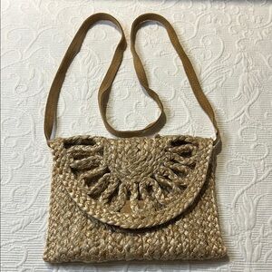 Pieces Elegant Woven Crossbody Bag in Natural Tan. UK Brand.